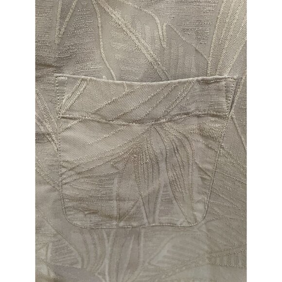 Caribbean Men's L Tan Leaf Print Button-Up Shirt Hawaiian - Picture 4 of 6